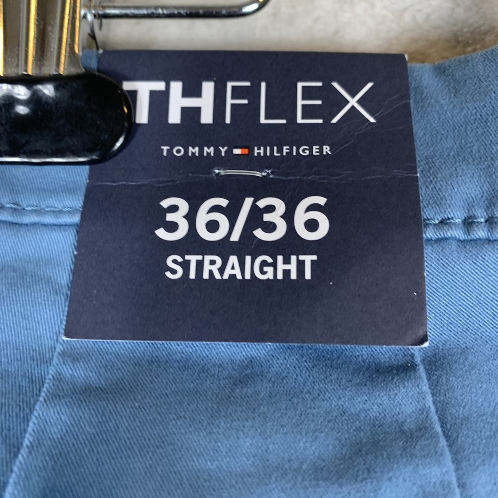 Tommy Hilfiger Pants Mens 36x36 Blue TH Flex Straight Chino Stretch Casual NEW - Picture 11 of 11